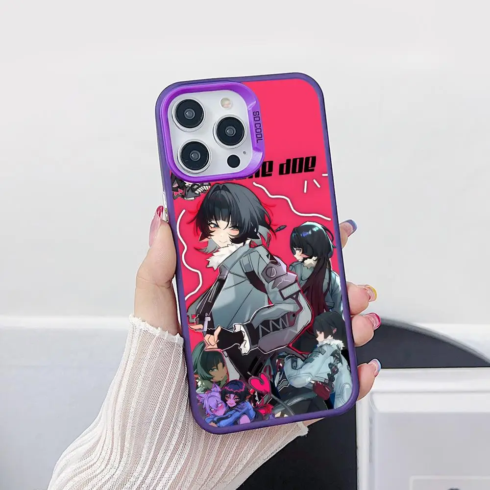 حافظة لهاتف آيفون 17 16 15 14 13 12 11 X XR XS 8 7 Pro Max Plus غطاء أرجواني شفاف #1