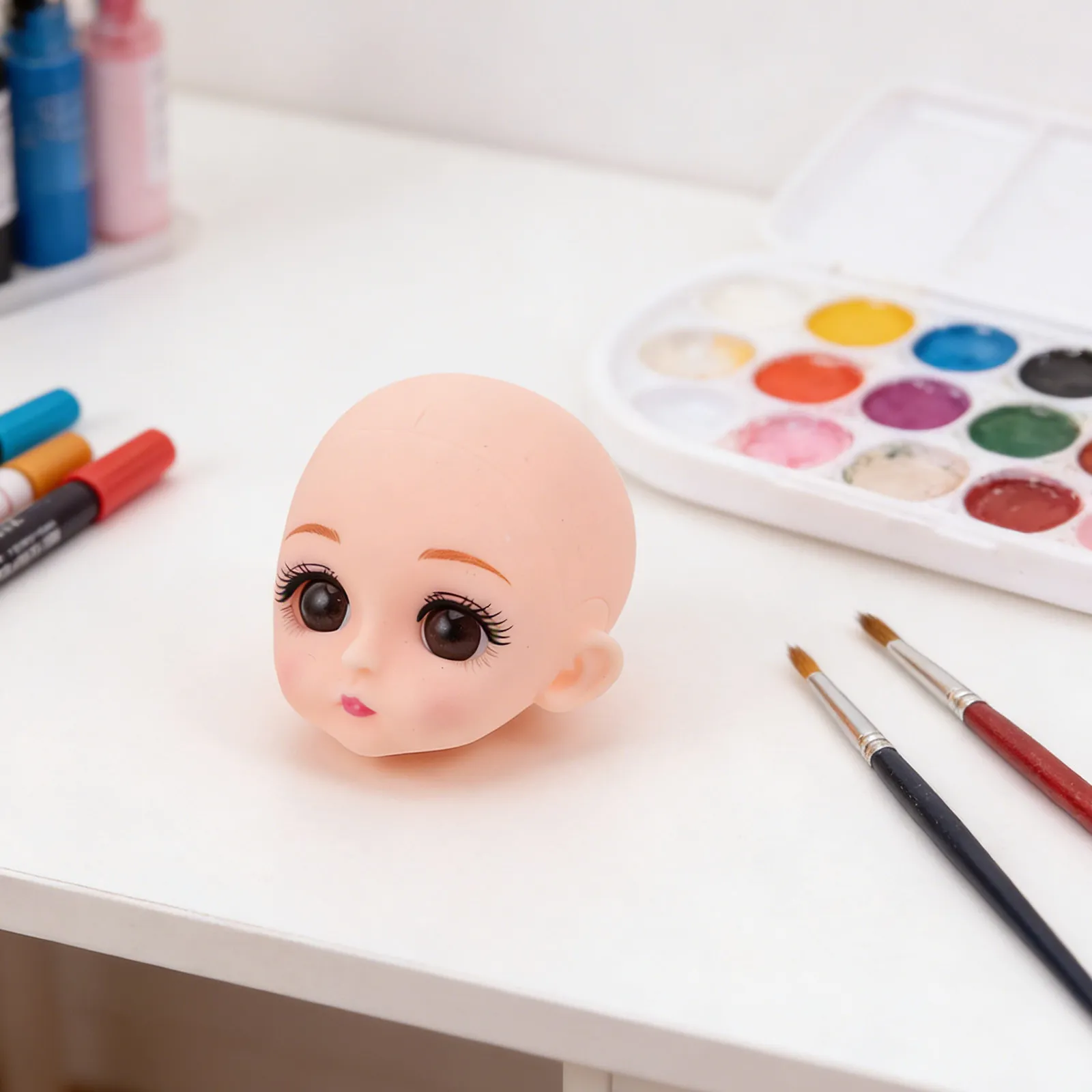 

10 шт. мягких виниловых головок для макияжа, 4,8x4,6 см, для тренировок по макияжу, росписи лица, ремонта и замены аксессуаров