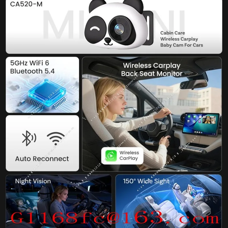 Wireless Carplay Portable Wireless Car Care Carplay Adapter Car Camera Rear Seat