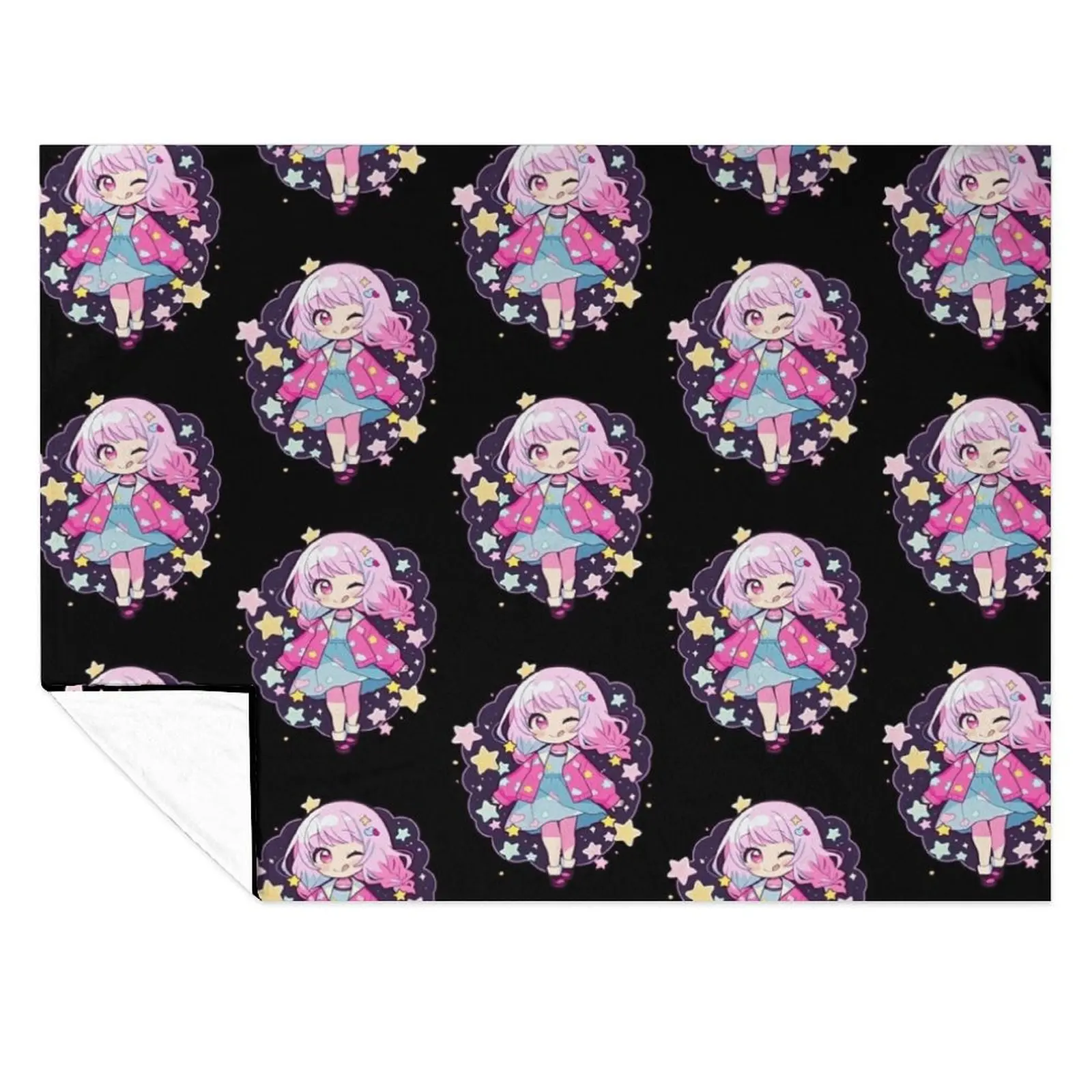 

Project Sekai Shirt Emu Otori Cute Stars Kawaii Chibi Throw Blanket warm winter Beach Blankets