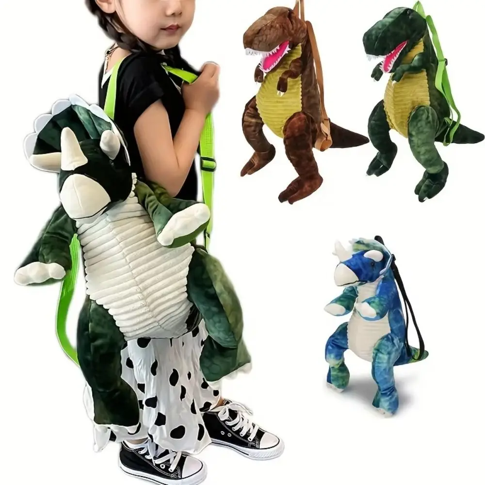 Creative Cartoon Dinosaur Backpack Simulation Dinosaur Large Capacity Animal Dinosaur Bag 3D 40cm Dinosaur Parent Child