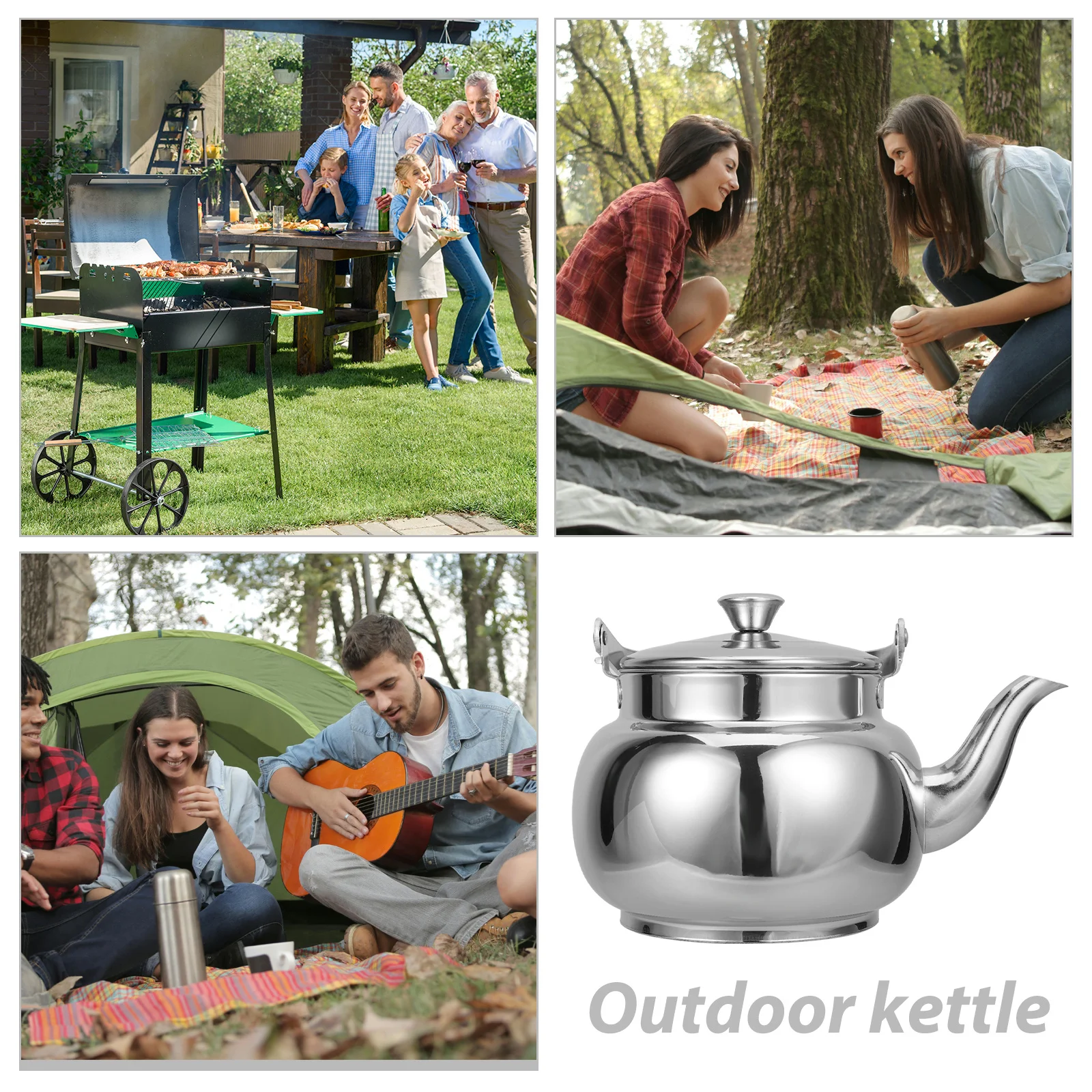 

Stainless Steel Tea Kettle Built-in Strainer Household Water Boiler Induction Gas Stove Use Kitchen Teapot