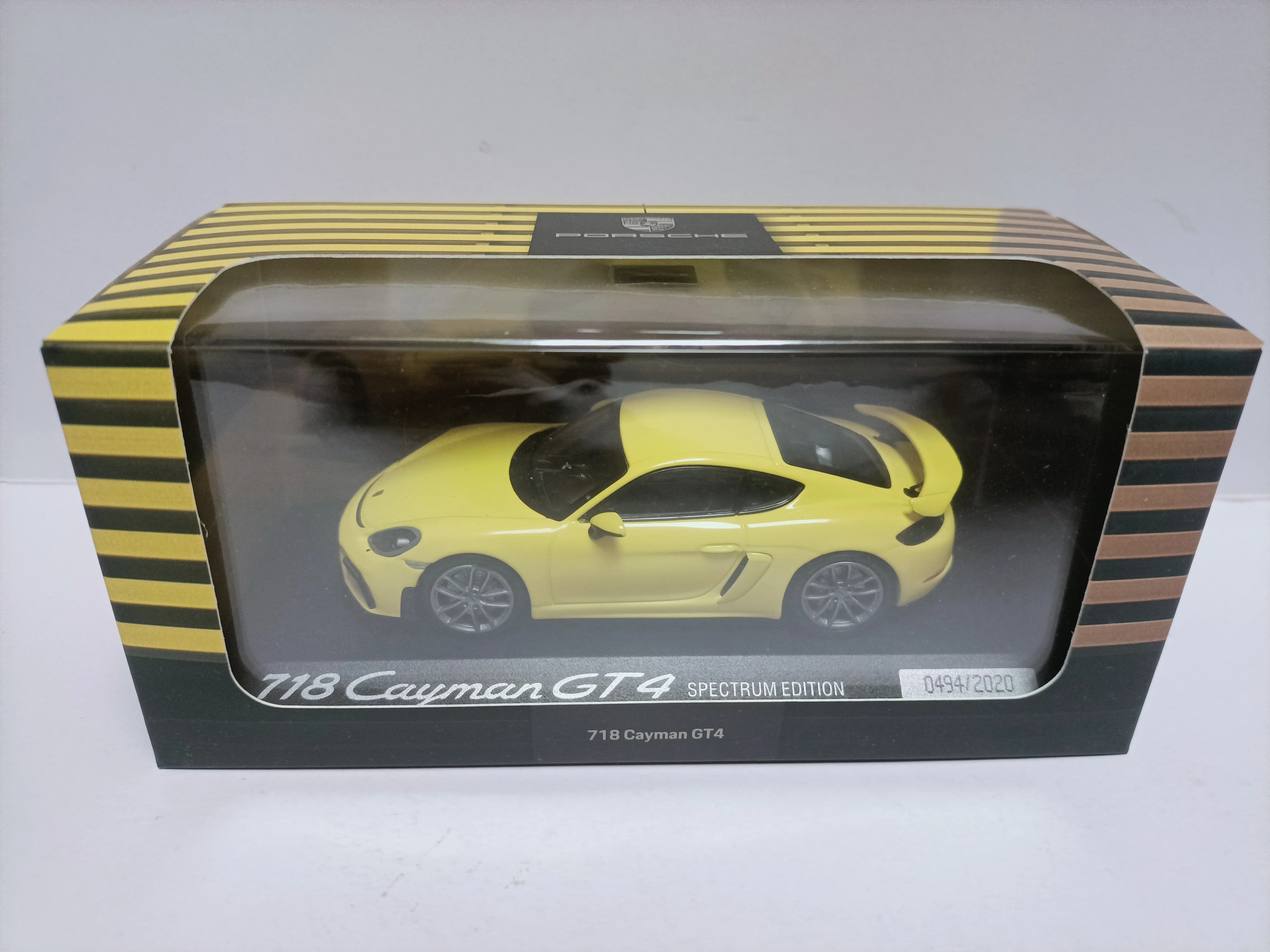 

Mini Cut 1 43 Original Porsche Roadster Model Porsche 718 Cayman GT4 Yellow