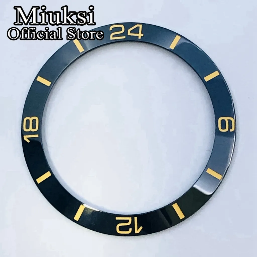 Miuksi high quality 38mm black blue green white brown ceramics bezel insert fit 40mm watch case