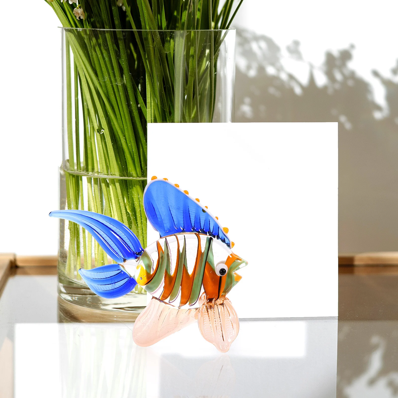 

1Pcs Stained Glass Fish Craft Home Ornament Marine Animal Desktop Decoration Colorful Handicraft Fish Decor Desktop Decoration