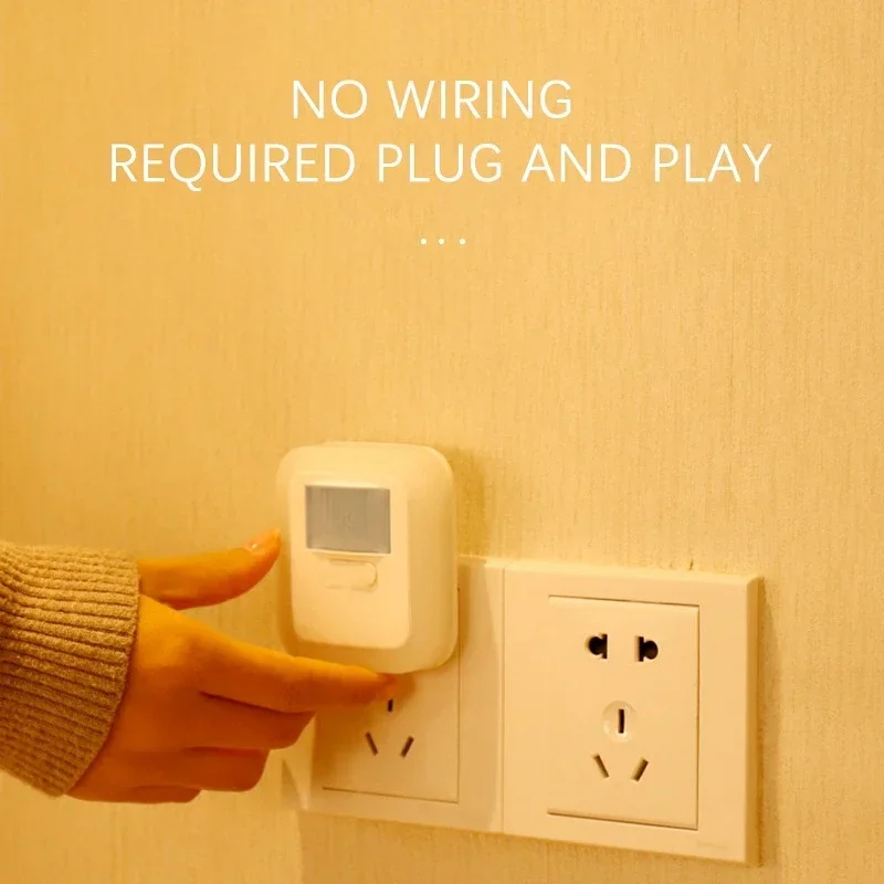 Plug in Bedside Lamp Human Body Induction Adjustable Energy-saving Night Light Bedroom Beside Home Decor Night Lamp