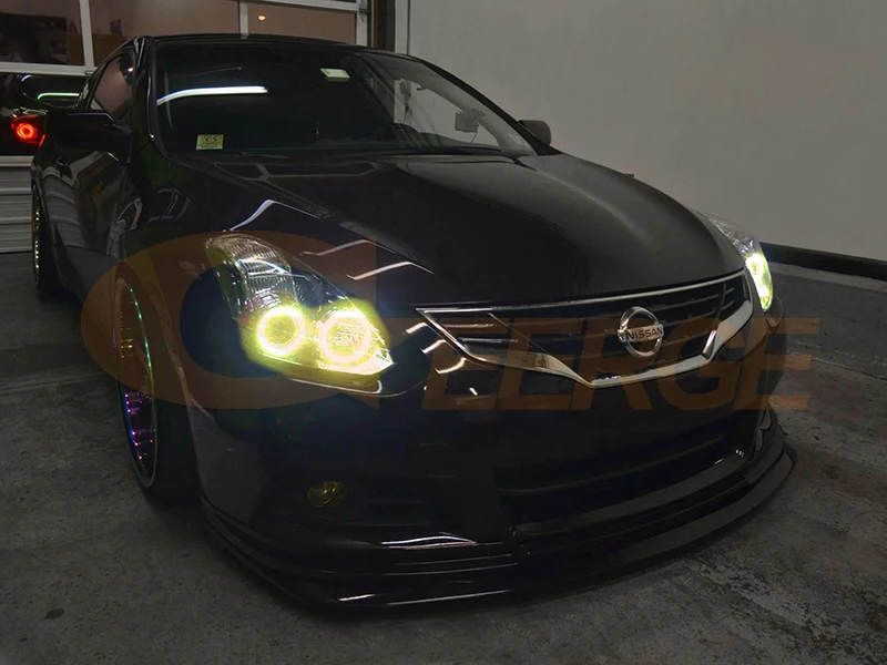 For Nissan Altima Coupe 2010 2011 2012 2013 Day Light Bluetooth App Ultra Bright Multi-Color RGB LED Angel Eyes Kit Halo Rings