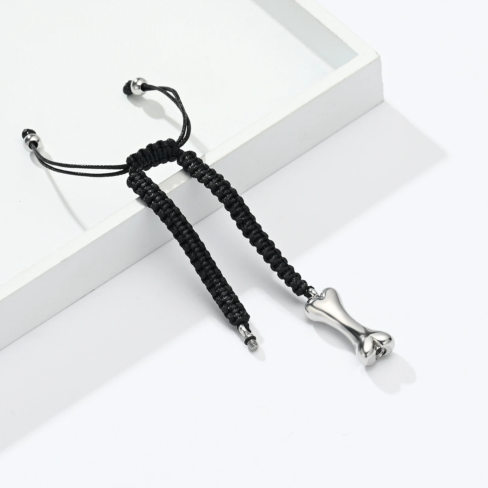 Dog Bone Urn Bracelet Ashes Keepsake Cremation Jewelry Braided Rope Urn For Pet Ashes Adjustable Memorial Bangle Jewelry