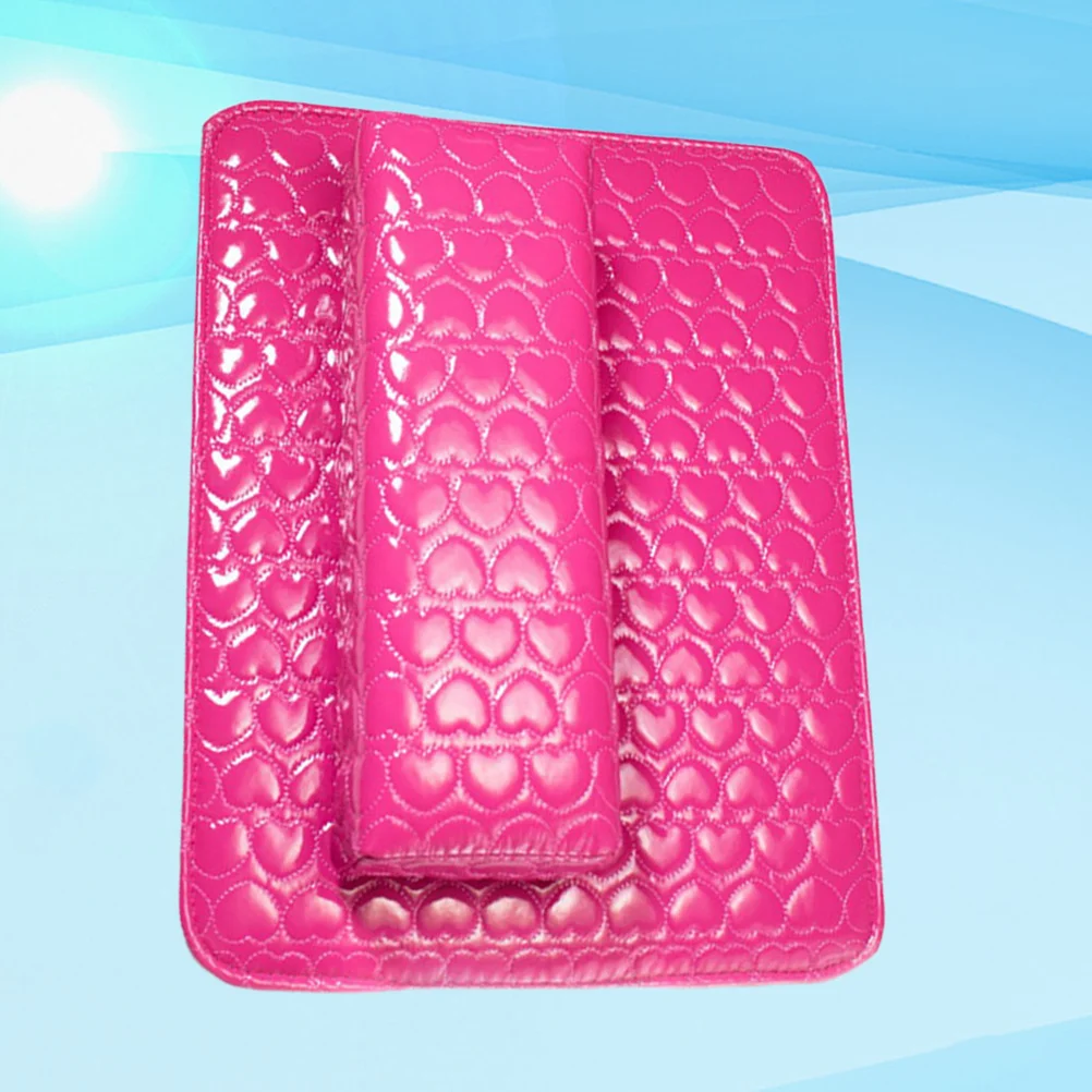 1 set poggiamano per manicure cuscino di supporto per polso per nail art con cuore rosa per salone spa cuscino per manicure a mano cuscino per polso