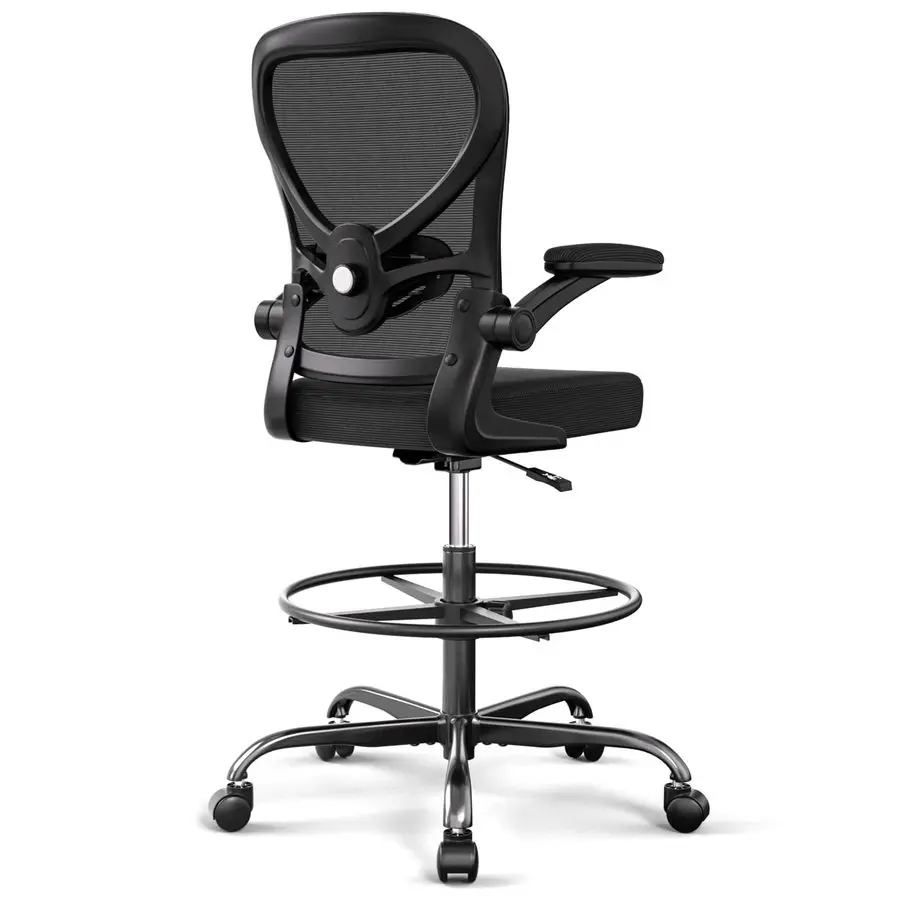 

Drafting Chair,Big and Tall Office Chair with Footrest Ring,Ergonomic Chair for Counter Height and Standing Desk Comfy with Lum