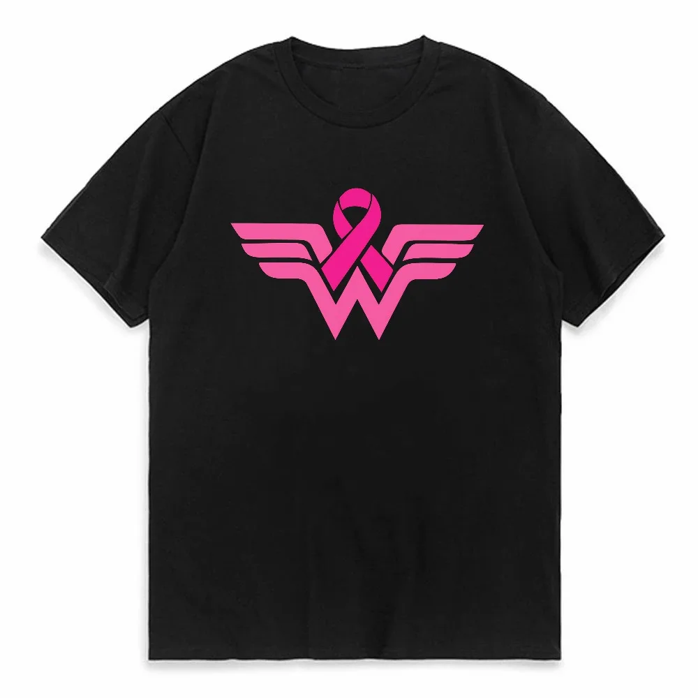 

Cancer Ribbon Wonder Lady T-Shirt Cancer Awareness Survivor Warrior Print Aesthetic Crew Neck Tee Unisex Summer tshirt