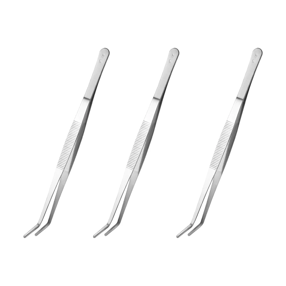 

Dentist Tweezers Medical Dressing Curved Stainless Steel Supplies Precision Grip Non Rust Practical Use