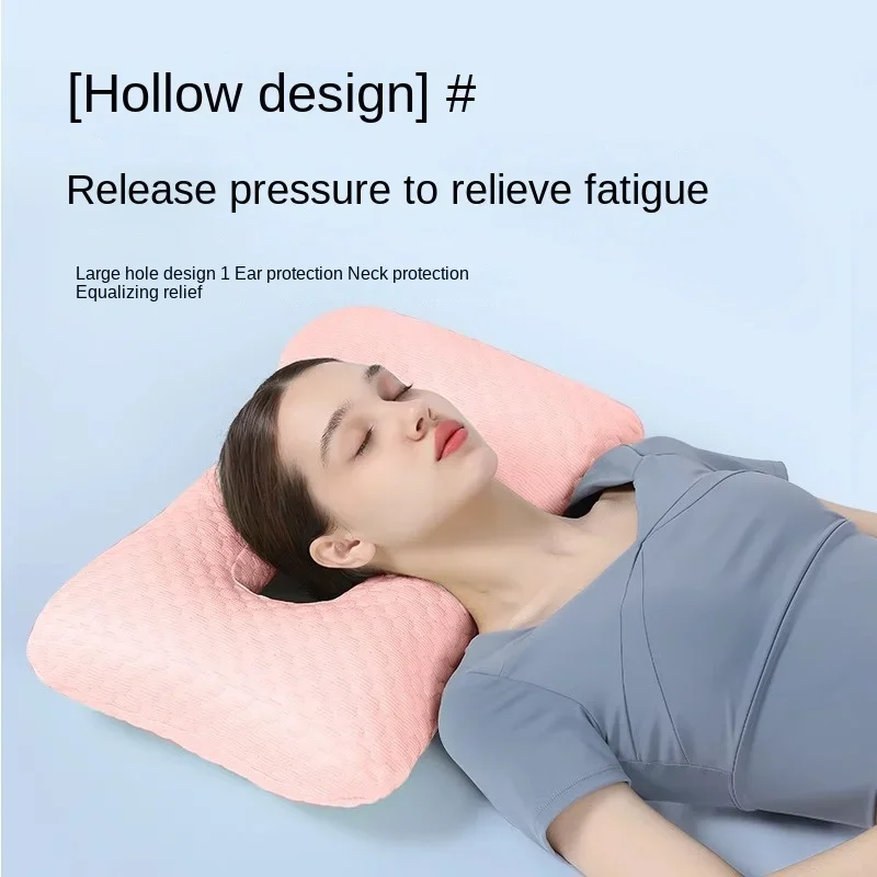 Pillow, Side Sleep Piercing Ear Pillow, Special Elf Ear Cup Pressure-Resistant Hollow, Travel Pillow, Earphone Pillow