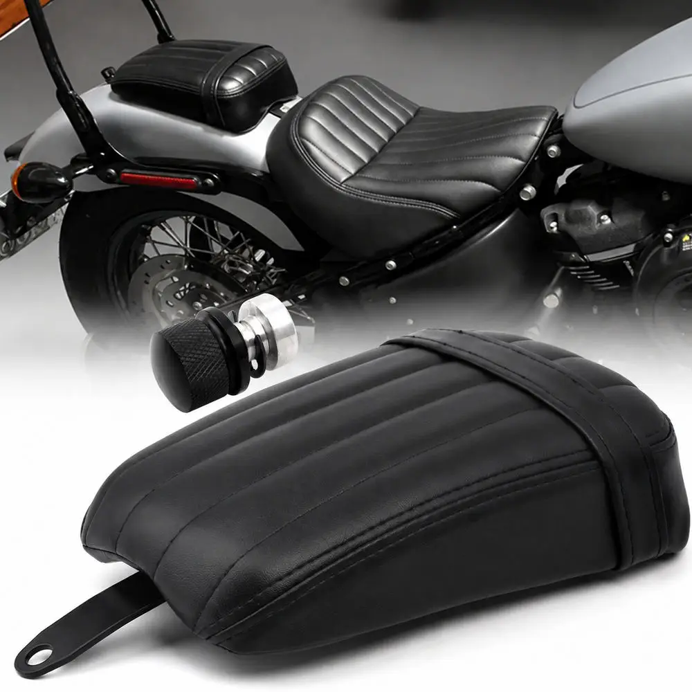 Motorcycle Black Rear Passenger Seat Cushion Pad For Harley Softail Slim FLSL Street Bob FXBB 2018-2022