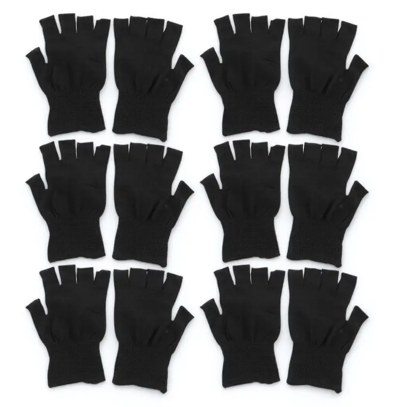 

15 Pairs Nylon Half Finger Work Gloves Non Slip Industrial Protective Gloves for Precision Electronics Aerospace Automotive