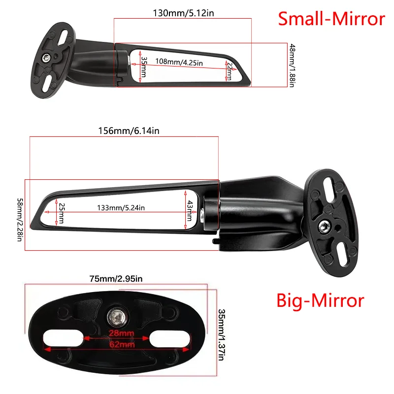 For YAMAHA YZF R6 R25 R3 R125 R15 2024 Motorcycle Mirror Modified Wind Wing Adjustable Rotating Rearview Mirror Moto Accessories