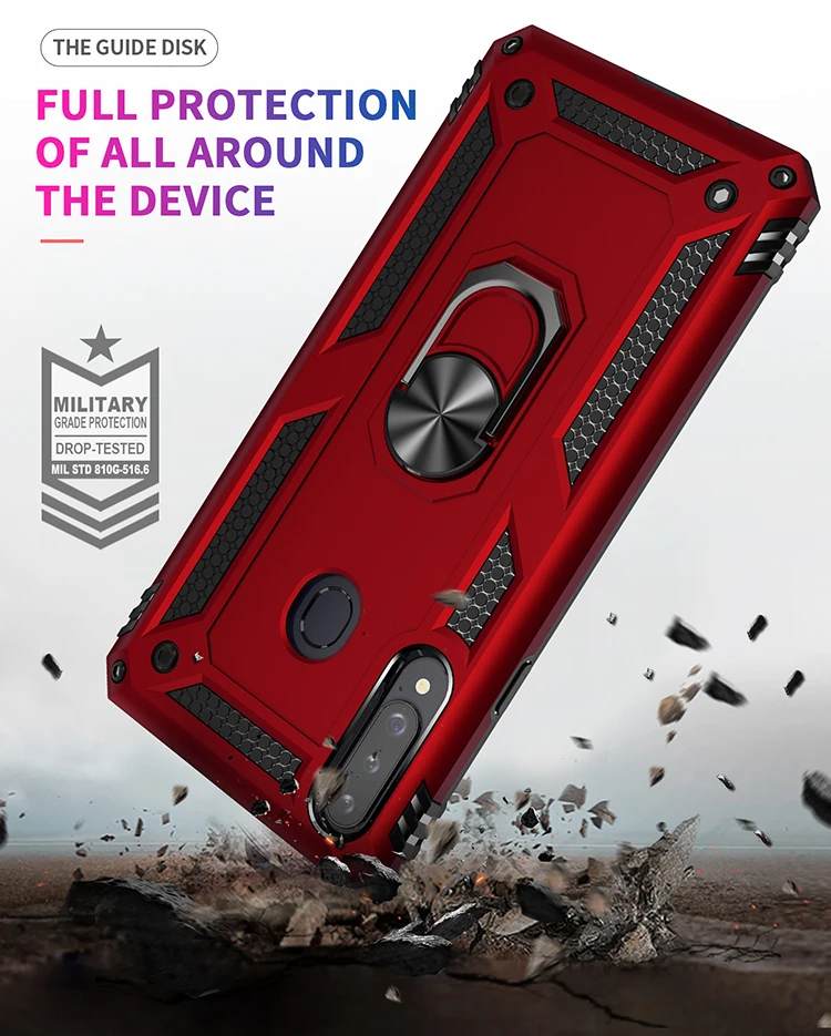 Shockproof Armor Magnetic Case For Samsung Galaxy A10 A20 A30 A50 A70 A20E A12 A21S A51 A71 A6 A8 A9 Plus 2018 Metal Ring Case