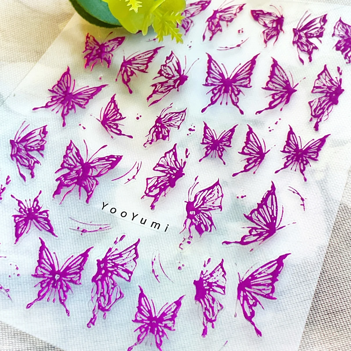 

1 sheet New nail art liquid Hollow butterfly sticker three-dimensional pink gold butterfly thin tough wear nail decal