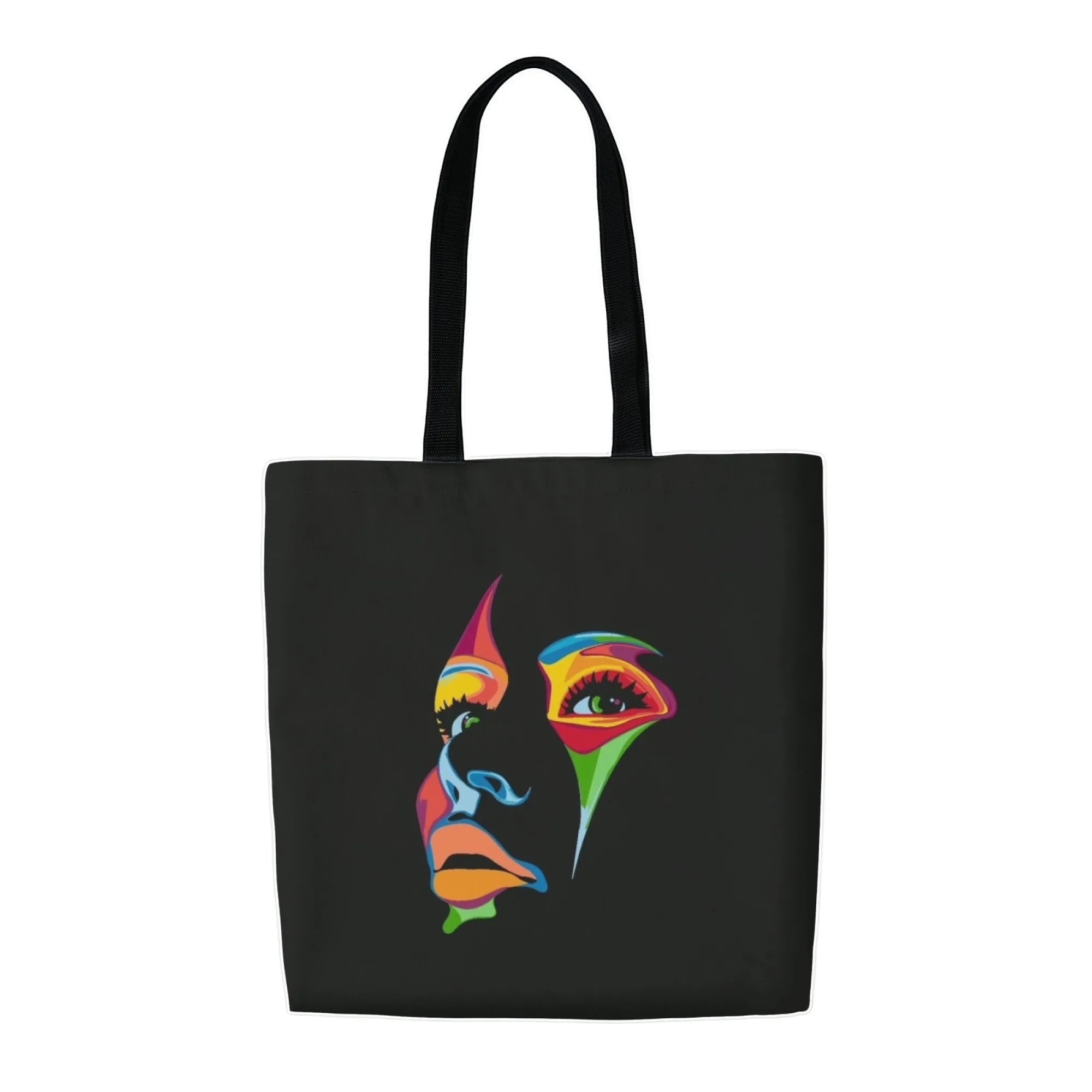 الجدة الإبداعية مجردة الوجه حمل حقيبة قماش حقيبة كتف قابلة لإعادة الاستخدام هدية للأصدقاء الذين عشاق التصميم الفني التجريدي #6