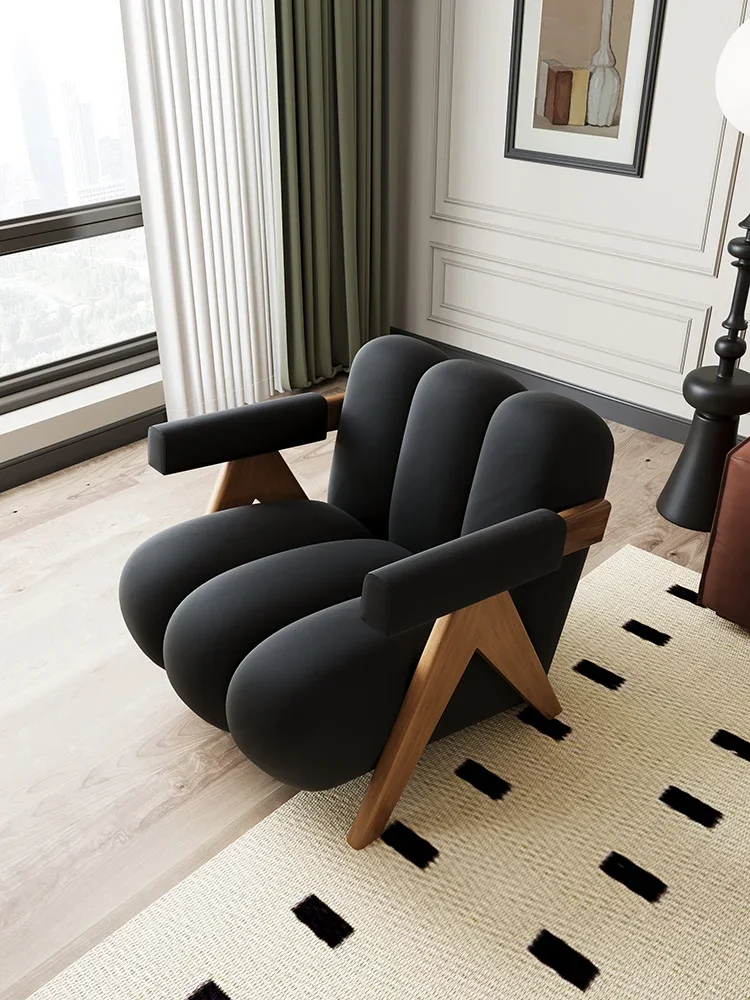 Canapé de salon simple en bois massif