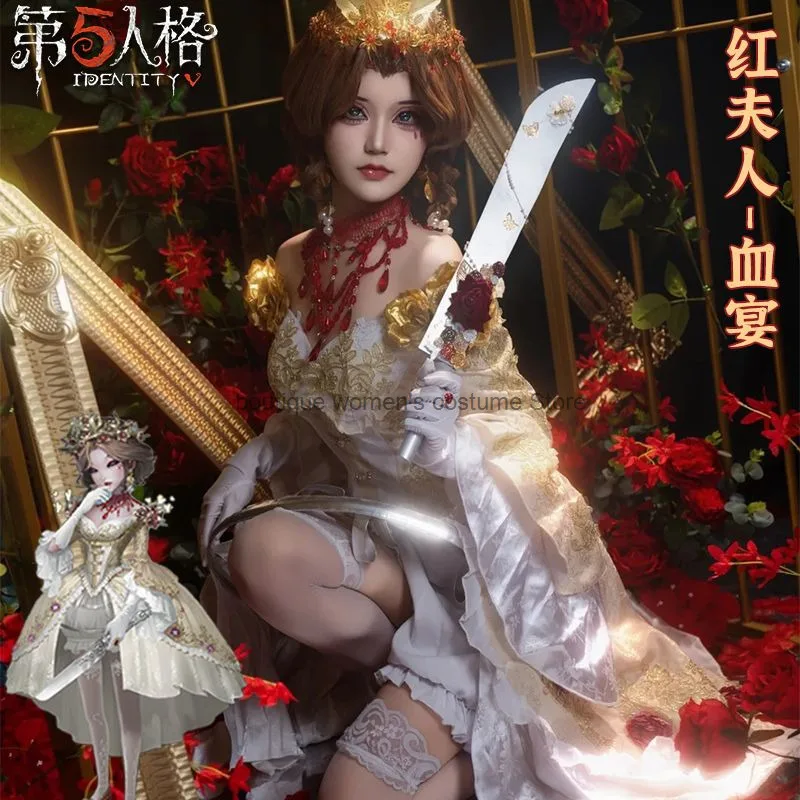 Костюм для косплея на Хэллоуин Identity V: Кровавый пир Красной Леди, редкий модный наряд из 2D игры, полный комплект одежды Костюм для косплея на Хэллоуин Identity V: Кровавый пир Красной Леди, редкий модный наряд из 2D игры, полный комплект одежды