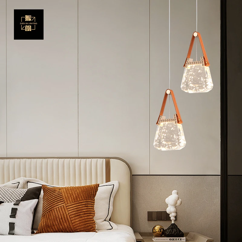 Stylish Handbag-Shaped Pendant Light - Light Luxury Orange Ambient Lamp for Bedroom, Entryway, Bar Counter Small Hanging