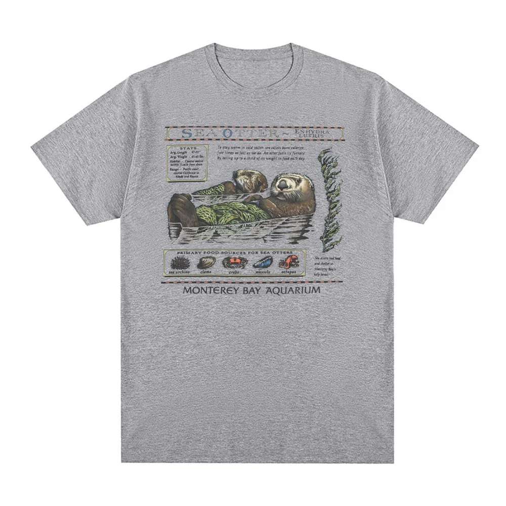 เสื้อยืดลายหมีน้ำทะเลจากพิพิธภัณฑ์สัตว์น้ำเมอร์ตี้เบย์ เสื้อยืดลายหมีน้ำทะเล เสื้อยืดลำลองคอกลมแขนสั้นลายกราฟิก เสื้อยืดแฟชั่น