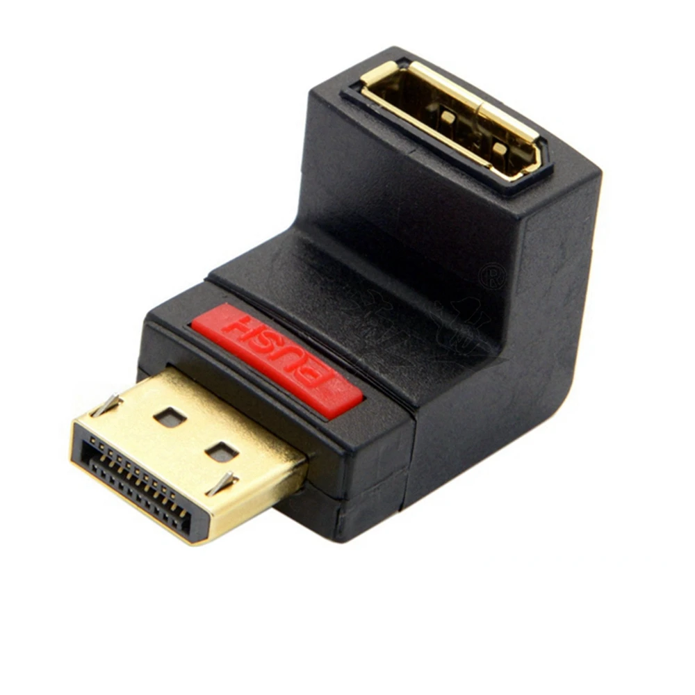 Upper and lower display port adapters Right angle DP adapters 4k/60Hz 2 K/144Hz display port 1.2 converter through a 90 degree a