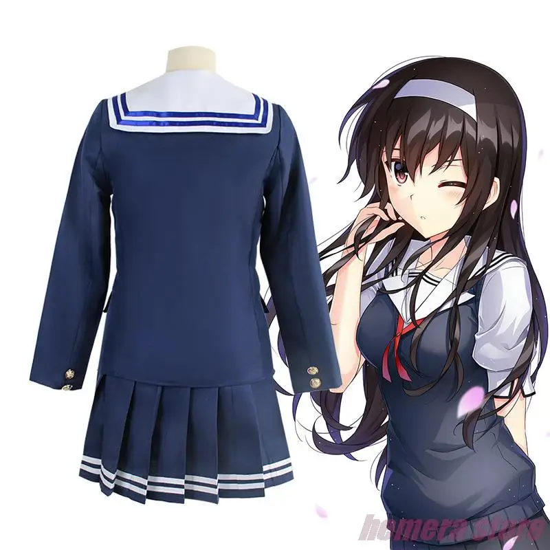 Saekano Anime Cosplay Costumes pour femmes, Comment élever une petite amie ennuyeuse, Vêtements Kasumigaoka Utaha, Katou Megumi, Uniformes d'Halloween