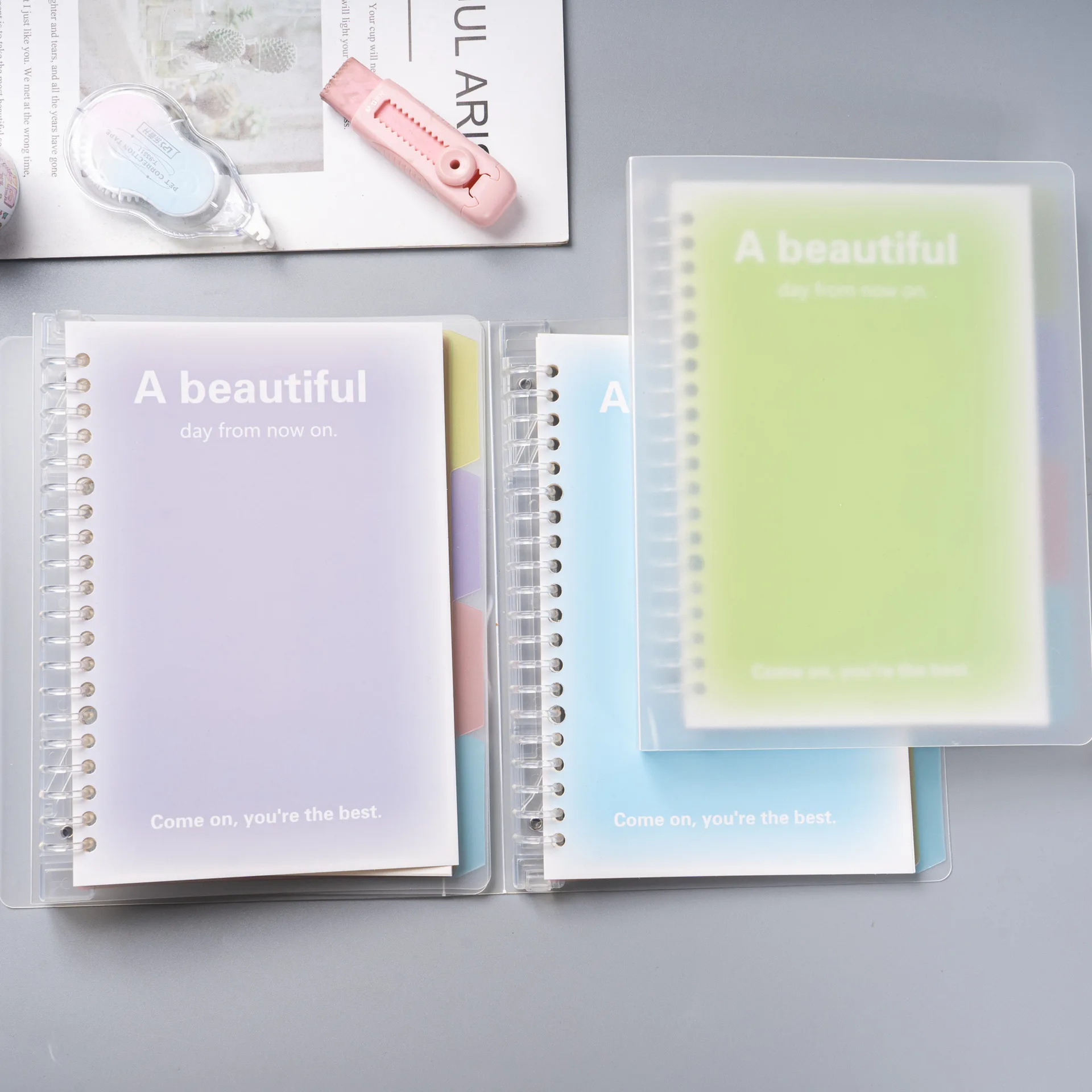 Loose-leaf Replacement Stationery Notebook Korean Small Fresh Simple Dream Colorful Notebook Diary Notepad for Students