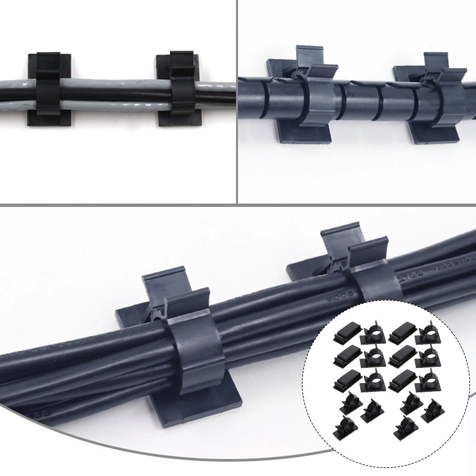 18 шт. компактные зажимы-органайзеры для кабелей, регулируемые держатели проводов для организации стола и управления шнурами приборов