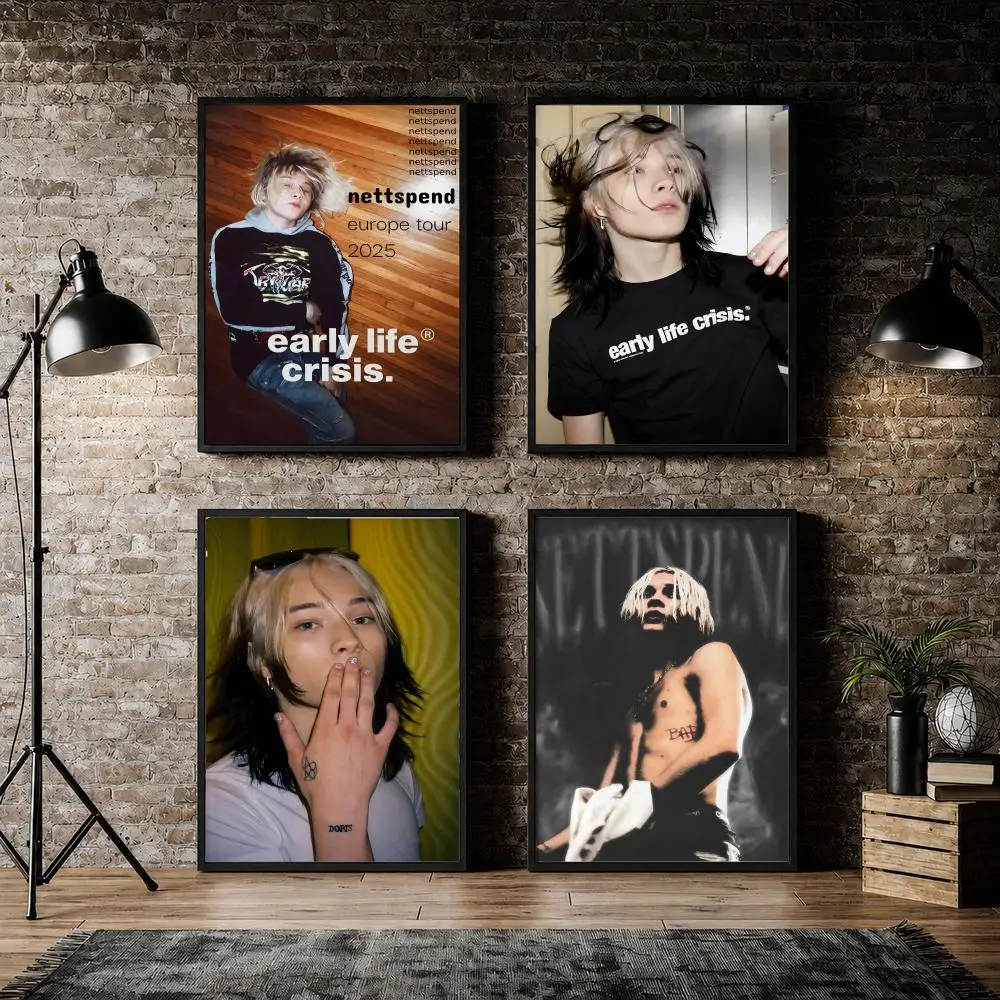 Rapper Nettspend Underground Rap Poster PVC HD Peel and Stick Modern Poster Home Office Living Room Dining Room Wall Decor