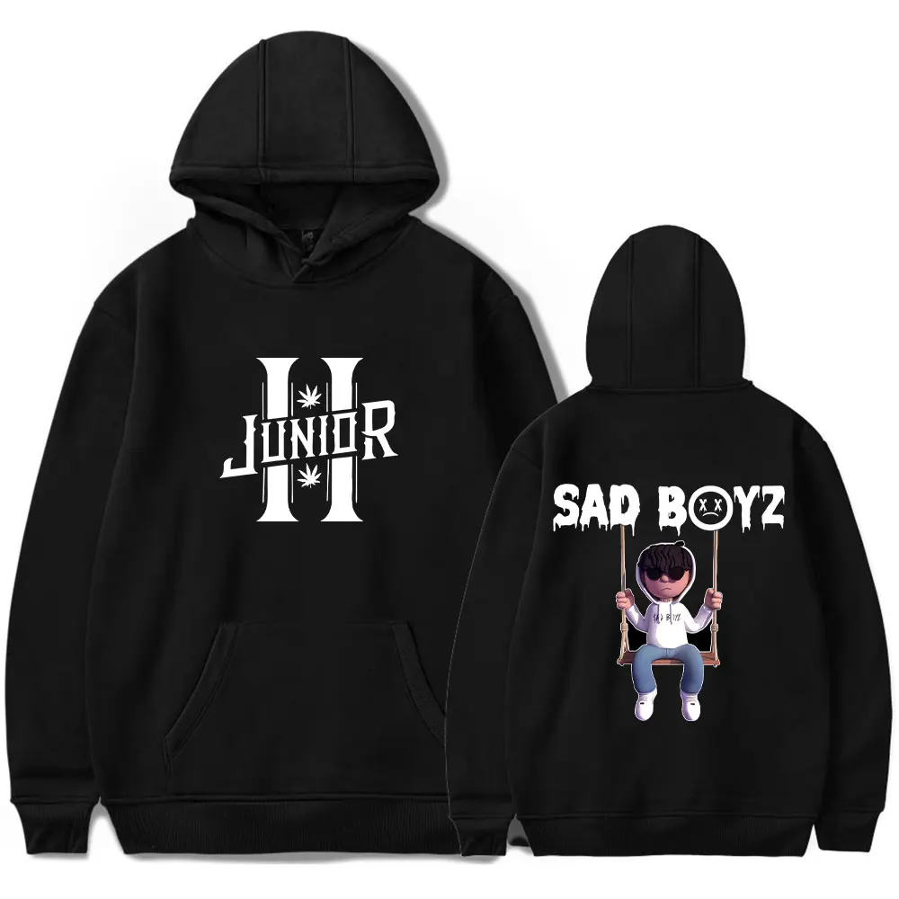 

Junior H tour 2024 merch Sad Boyz hooded drawstring pocket sweatshirt men/women Pullovers