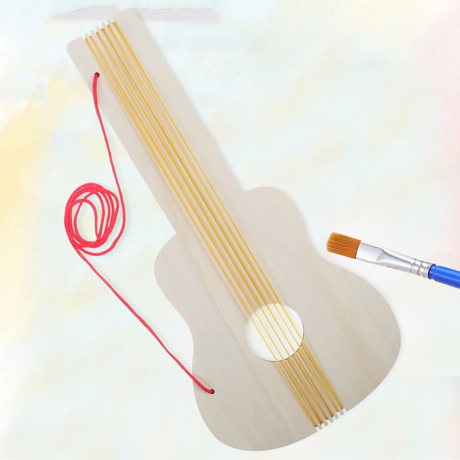 

4pcs Kids Wooden Guitar With Holes Diy Painting Craft Activities Kindergarten Music Projects Home Decor Unfinished Wood Guitar