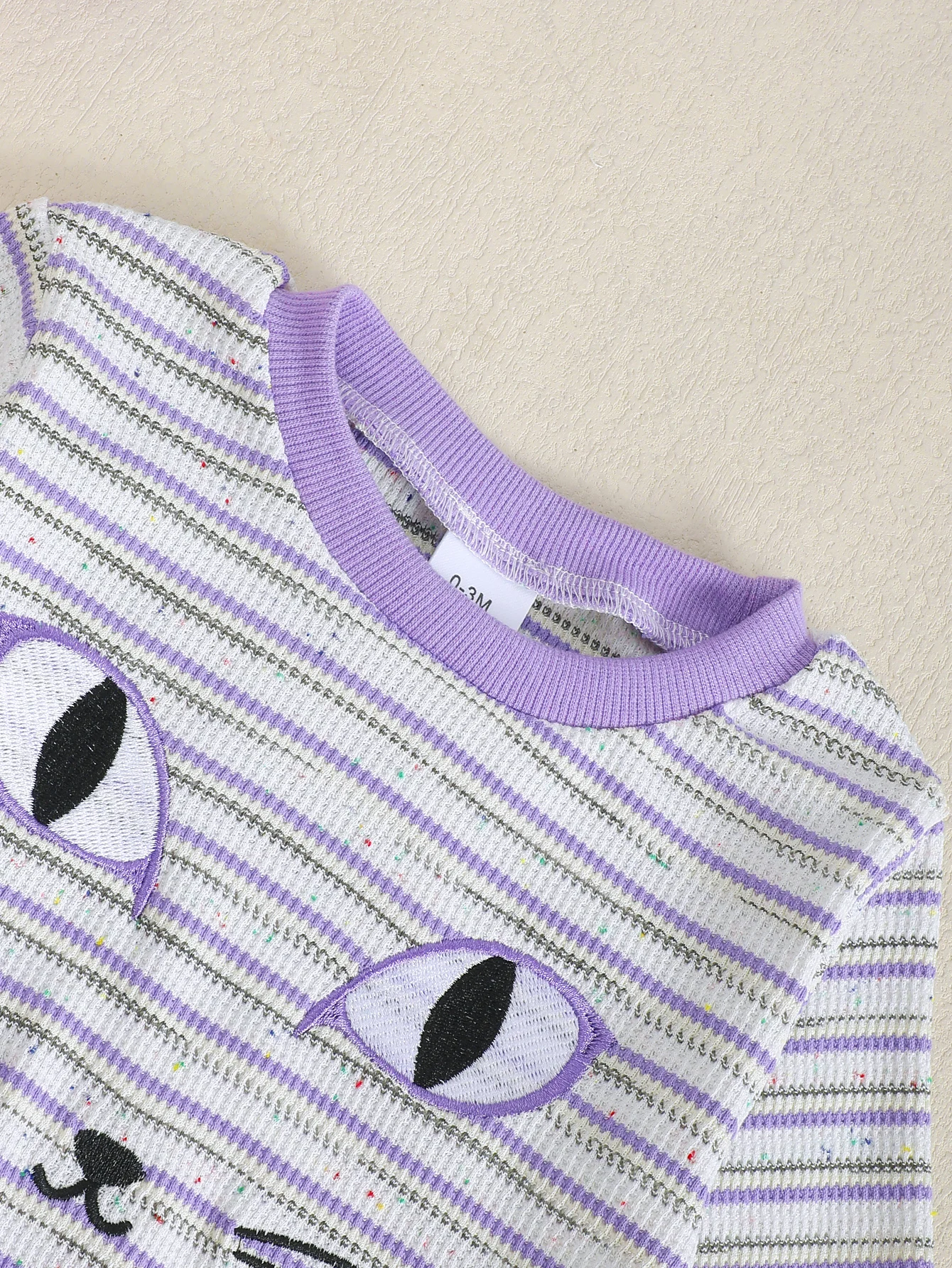 لطيف القط طويلة الأكمام نيسيي للطفل الفتيات ربيع الخريف نمط رومبير الرضع الزي #3