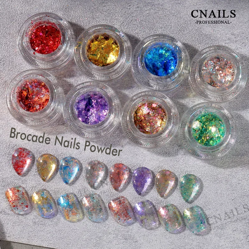 CNails 0.3g/Box Nail Powder Glitter Magic Sequins Flakes Shiny Sparkling Brocade Powder For Manicure Pigment Nail Art Decoration