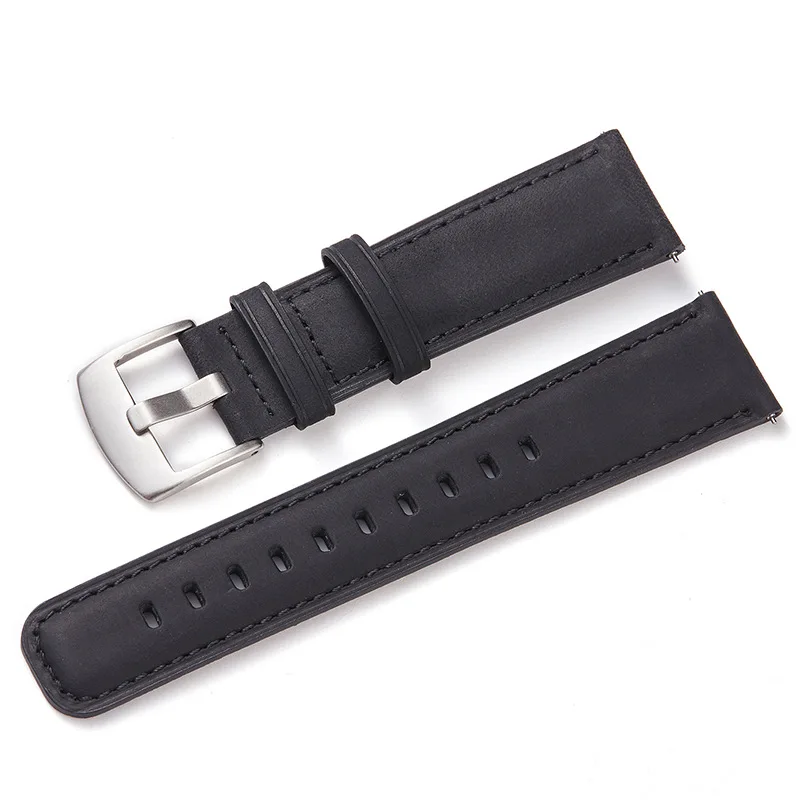 Spot Crazy Horse Leather Watch Strap Smart Quick Release Watch Strap Matte Leather Watch Strap Soft 20/22m