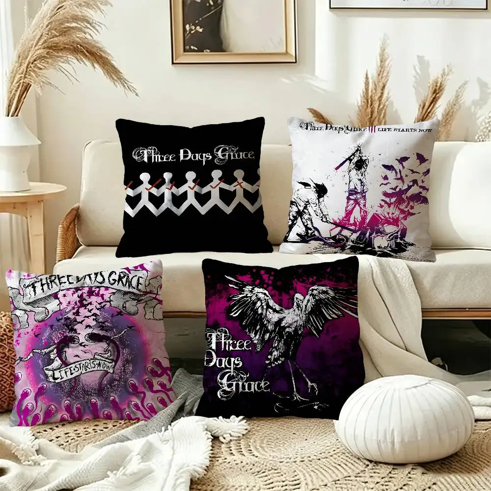 Band Hardrock T-Three Days Grace Pillow Cover Design cushion Cover decor Holiday Decorati