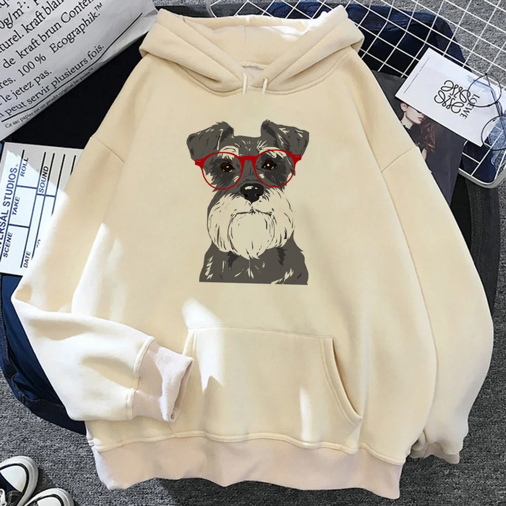 

Schnauzer hoodies women sweat y2k Fleece Korean style sweater clothes women graphic clothing