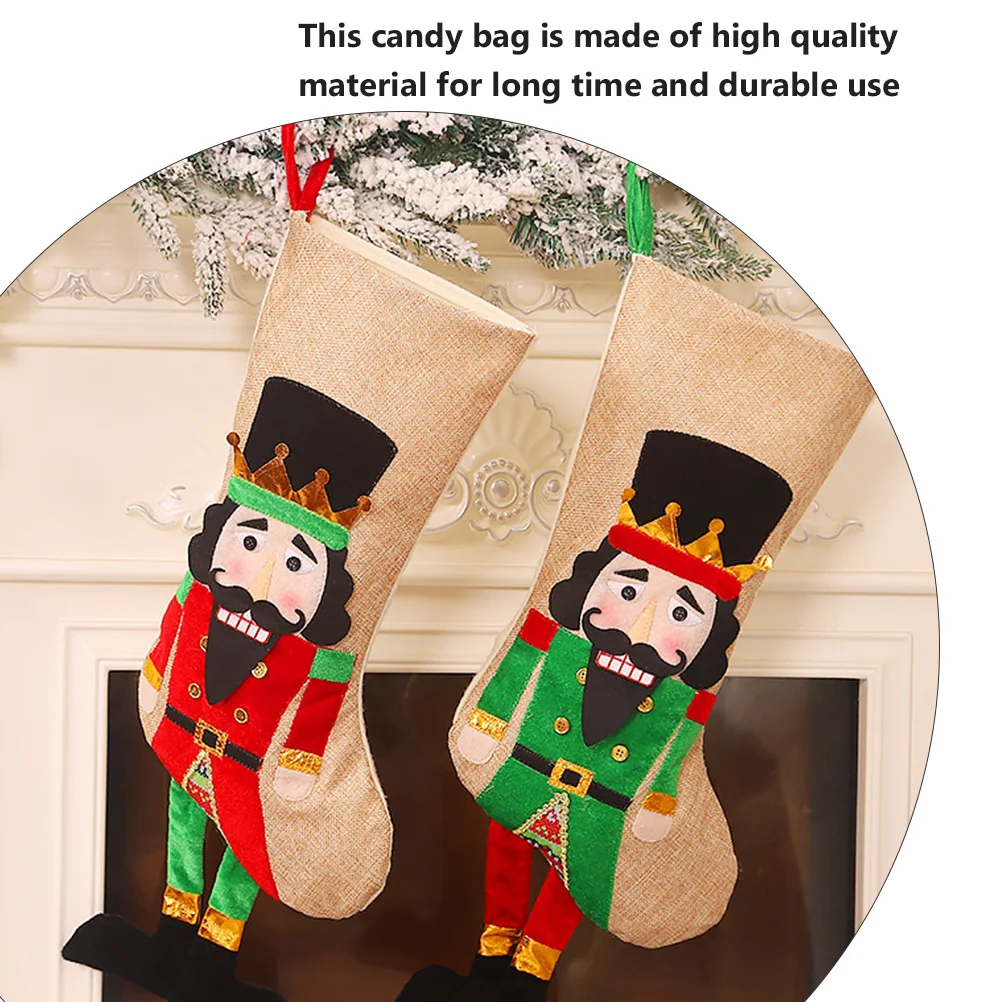 

Christmas Stocking Gift Bag Decor Stockings Decorations Candy Nutcracker Soldier Sock Clothing