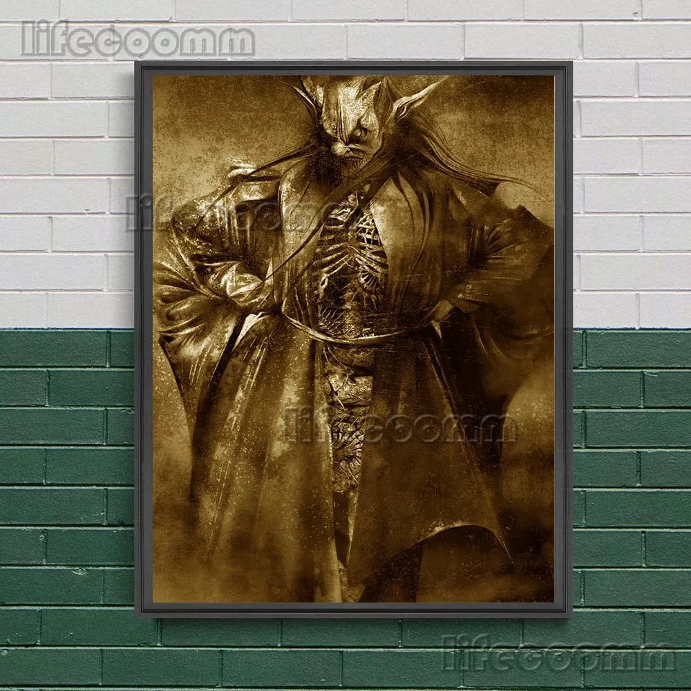 Creepy Demon King And Lord Of Thorns Vintage Wall Art Canvas Painting Horrible Twin Evil Spirits Poster And Print Decor Unframed