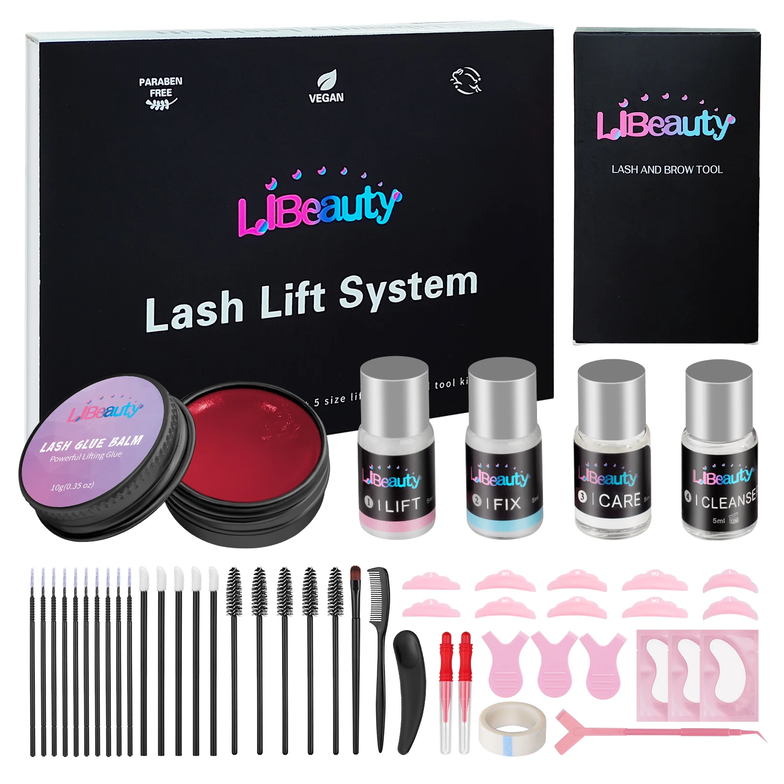 Libeauty New Lash Lift Kit For Eyelash Curling and Brow Lamination Complete Tools DIY Set Easy With New Glue Balm Lash Perm Kit