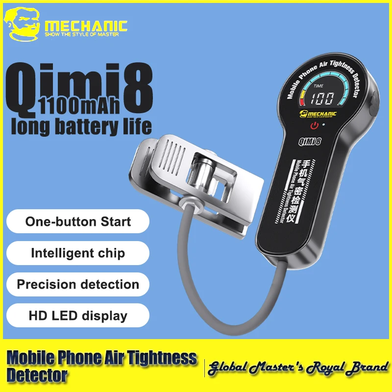 

【MECHANIC】 Qimi8 Герметичный детектор для мобильного телефона, тестер утечки воздуха, HD светодиодный дисплей, водонепроницаемые инструменты для быстрого обнаружения утечек