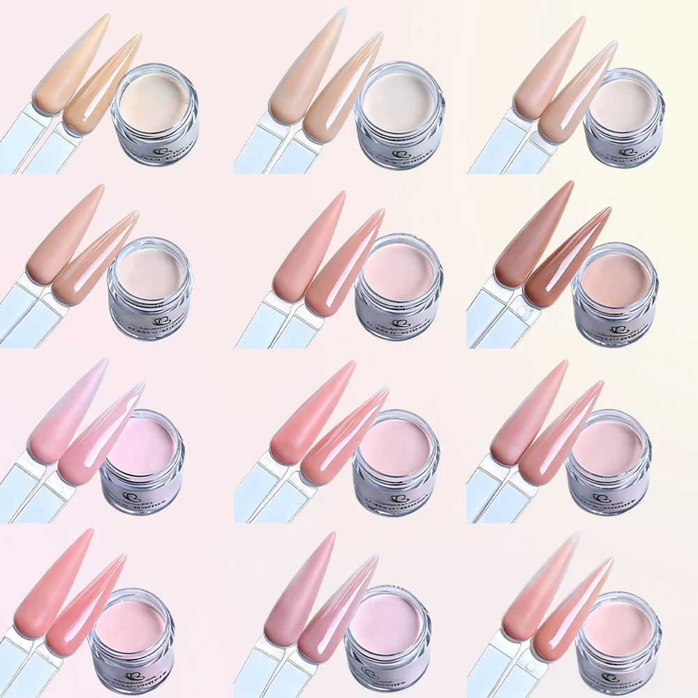 12 Box/set Professionele Acryl Nagelpoeder Naakt/Roze Ultra Fijn Poeder Voor Nagels Uitbreiding 3D Tips Carving Franse acryl Poeder