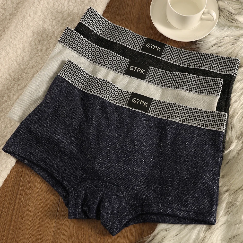 3PCS Summer Solid Shiny Ice Silk Women's Panties Quick-dry Thin Breathable Mesh Crotch Lingerie High Elastic Safety Underwear