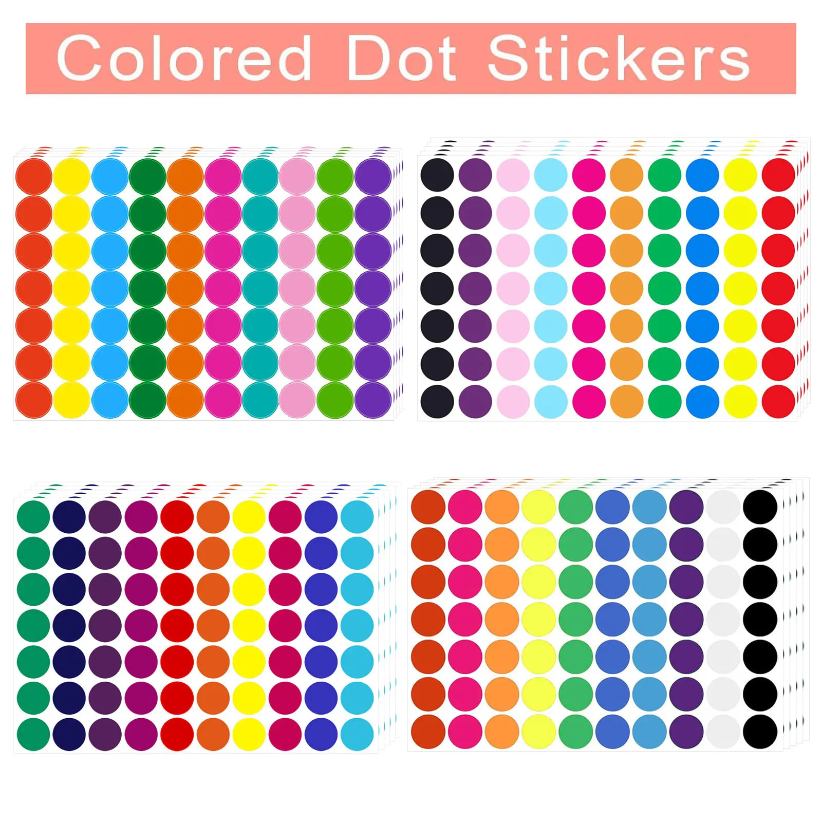 700-1400 PCS Colored Dot Stickers Round Color Coding Labels Circle Dots Labels Price Stickers Polka Circle Dot Stickers Label image 5