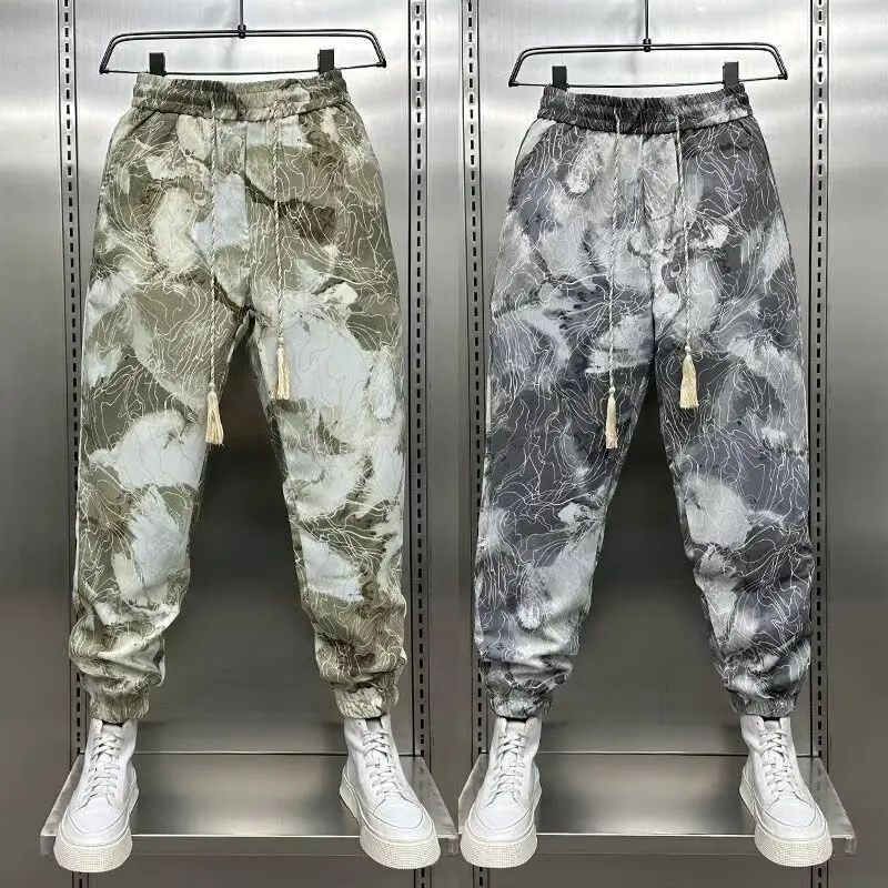 

2024 New Men's Pants tie-dye Streetwear Fashion Jogger Harem Trousers Hip Hop Harajuku Korean Man Casual Sweatpants Male Pants