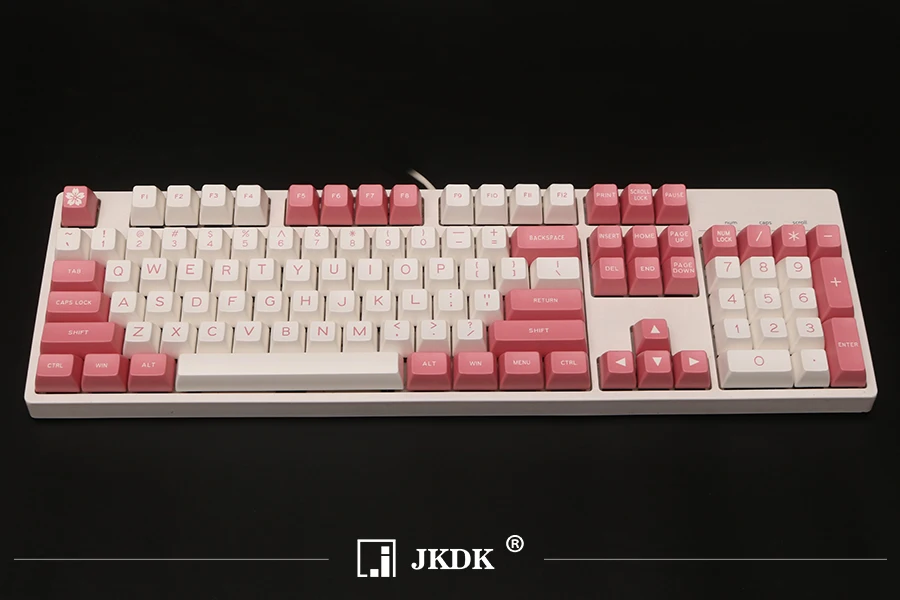 MAXKEY SA keycaps white pink kit Doubleshot ABS keycap for mx mechanical keyboard Ergo 108 keys