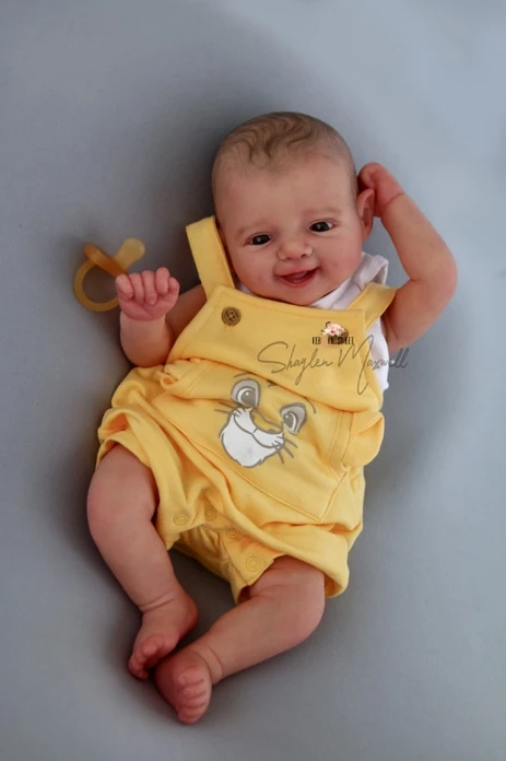 

NPK 20''High Quantity Unfinished Unpainted Doll Parts with Cloth Body Reborn Doll Kit McKinli Cute Smile Baby