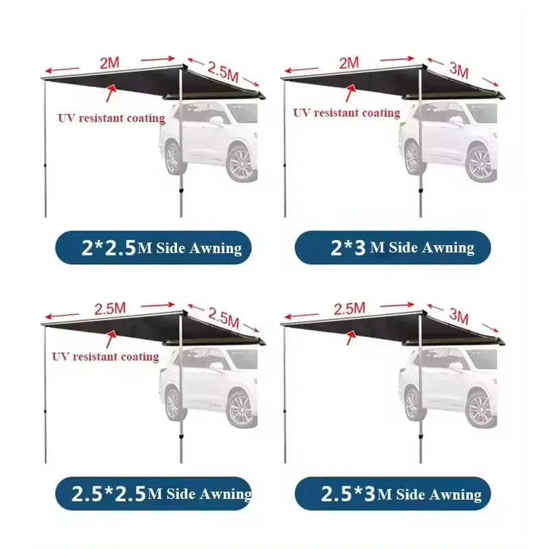 

Self-Drive Outdoor Car Canopy Tent Rainproof Side Camping Car Awning